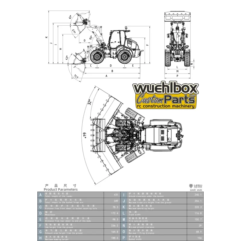 Lesu 1:14 Radlader WA100M-8