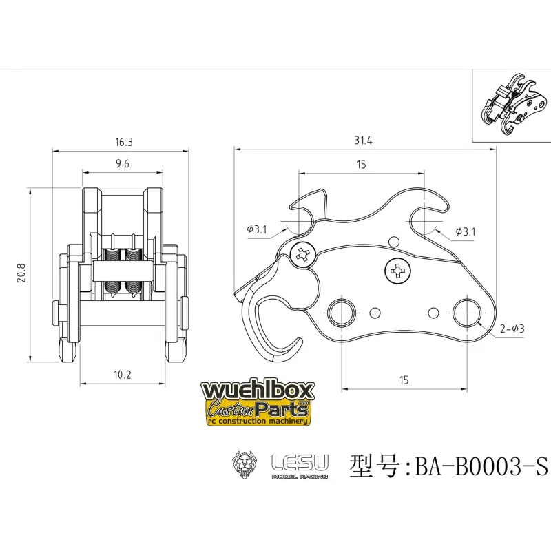 quick hitch Lesu PC30