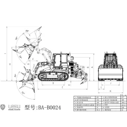 RC Bagger Laderaupe Lesu 973K