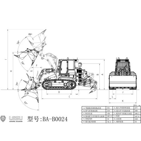 RC Bagger Laderaupe Lesu 973K