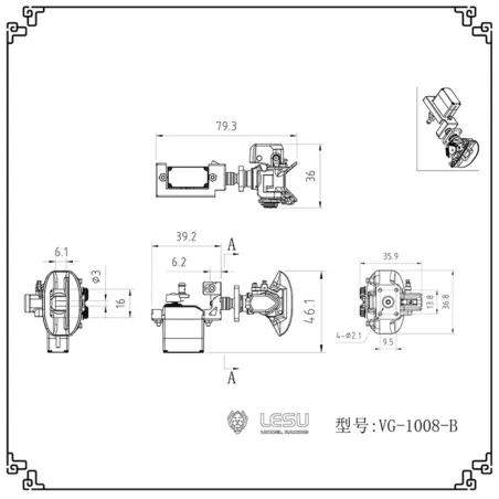 Lesu trailer hitch 1:14