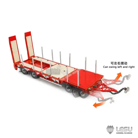 Lesu 1/14 low loader trailer 4-axle hydraulic