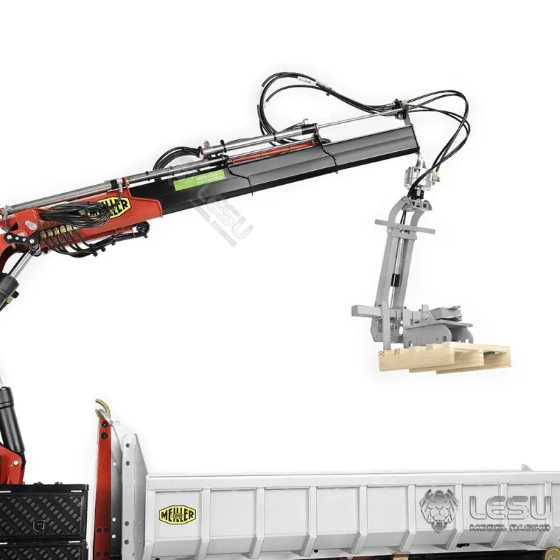 Lesu crane fork hydraulically foldable and rotatable 1:14