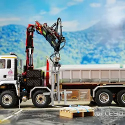 Lesu crane fork hydraulically foldable and rotatable 1:14