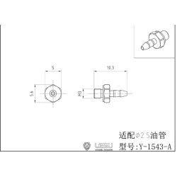 Lesu plug nipple M3 thread, 2.1 mm nipple