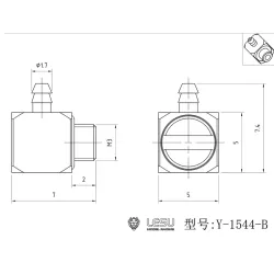 Lesu plug nipple 90° M3 thread, 1.7 mm nipple