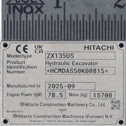 RC Bagger Typenschild aus Aluminium Scale