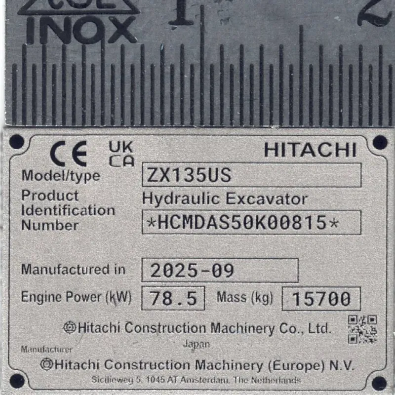 RC Bagger Typenschild aus Aluminium Scale