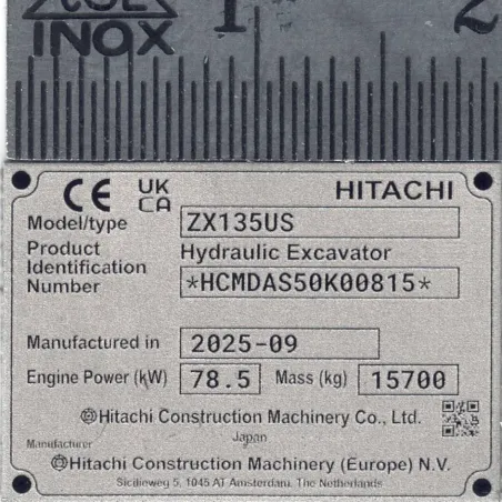 Nameplate made of aluminum Scale