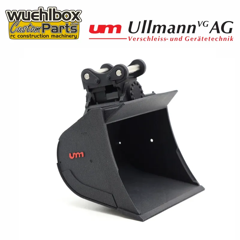 Ullmann 108mm Electric Quick Volvo EC160E Motorized Tilt Bucket black