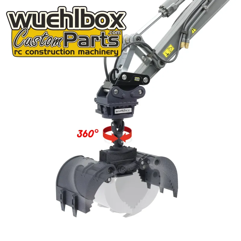 Sorting gripper pendulum with Electric Quick, endlessly rotatable, Volvo EC160E