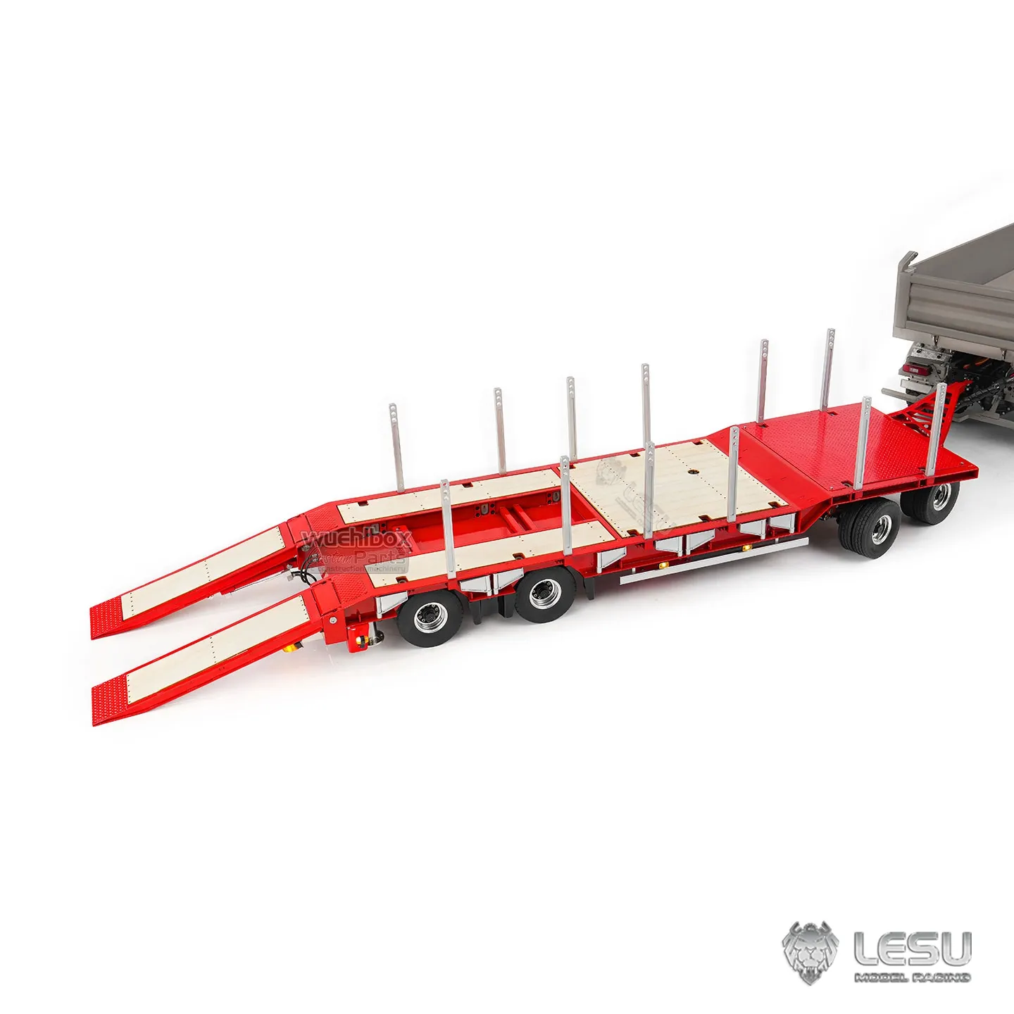 零 Lesu 1/14 low loader trailer 4-axle hydraulic
