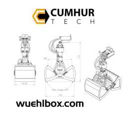 Clam Shell Bucket Hydraulic 1/14.5 with Likufix