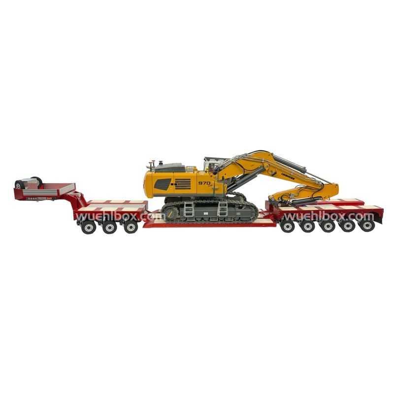 Hydraulic 8-axle low bed trailer with swing axle 1:14