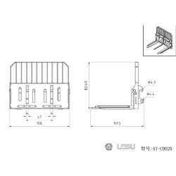 Lesu Metall Gabel für Kompaktlader und Radlader 1:14