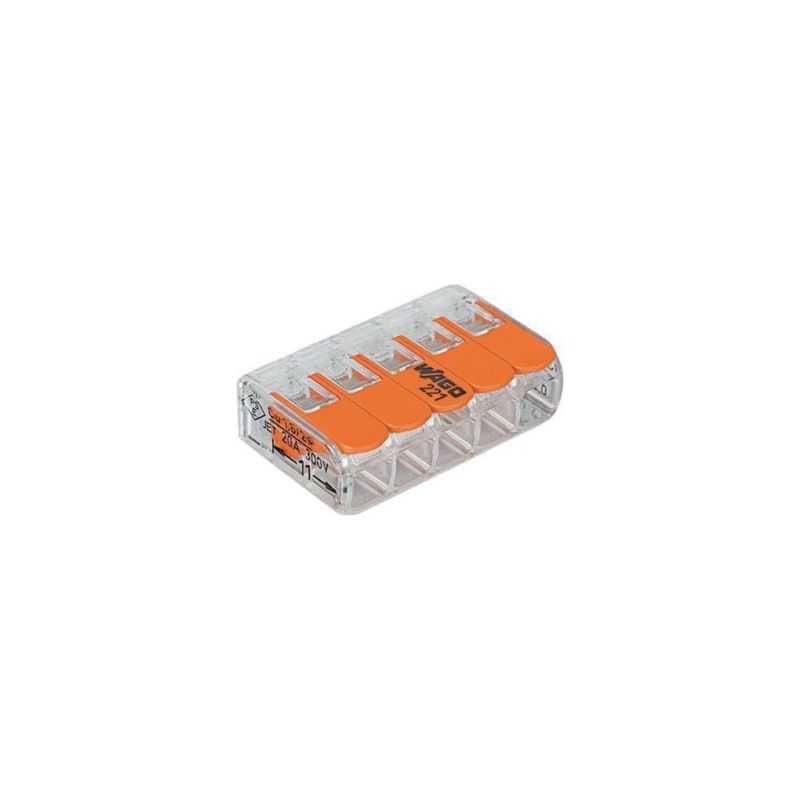 Wago COMPACT-Verbindungsklemme mit Hebel, 0.2 ... 4mm², 5 Pole