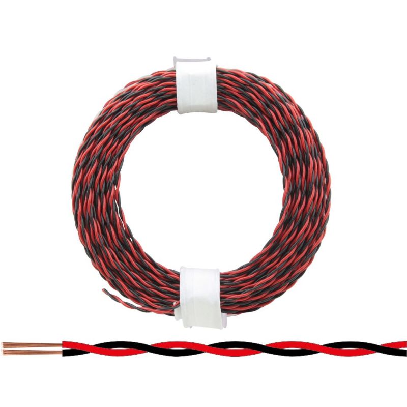 Zwillingslitze 0,04 mm² / 10 m rot-schwarz