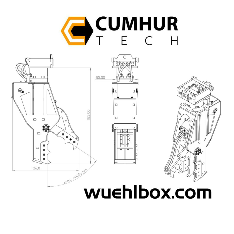 Abbruchzange klein hydraulisch 1/14.5 mit Likufix