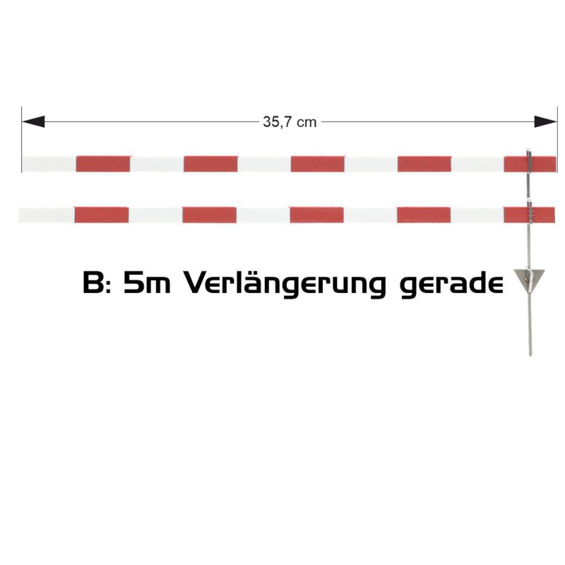 Absperrung 5m 1:14 (35,7cm) mit Bodenanker (ohne Werbung)