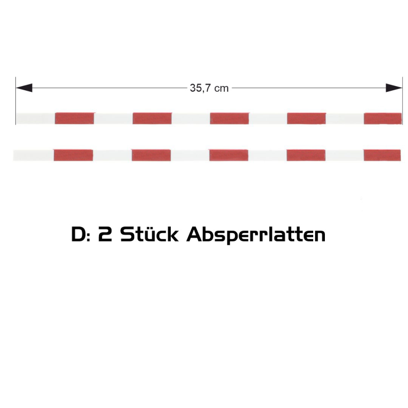 Absperrung 5m 1:14 (35,7cm) mit Bodenanker (ohne Werbung)