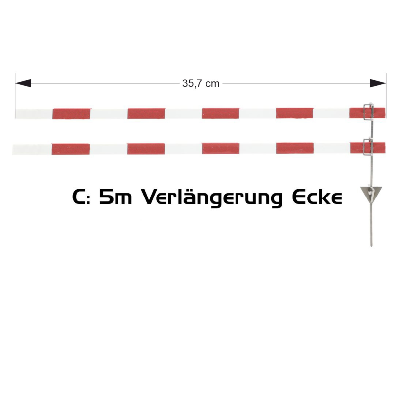 Absperrung 5m 1:14 (35,7cm) mit Bodenanker (ohne Werbung)