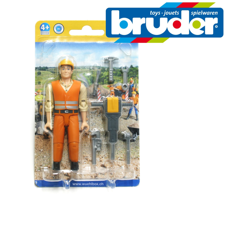 Bauarbeiter Kevin mit gekürzten Beinen und Zubehör 60020