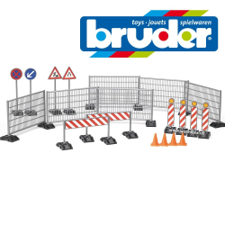Bruder Baustellenset Zäune, Schilder und Pilonen 62007