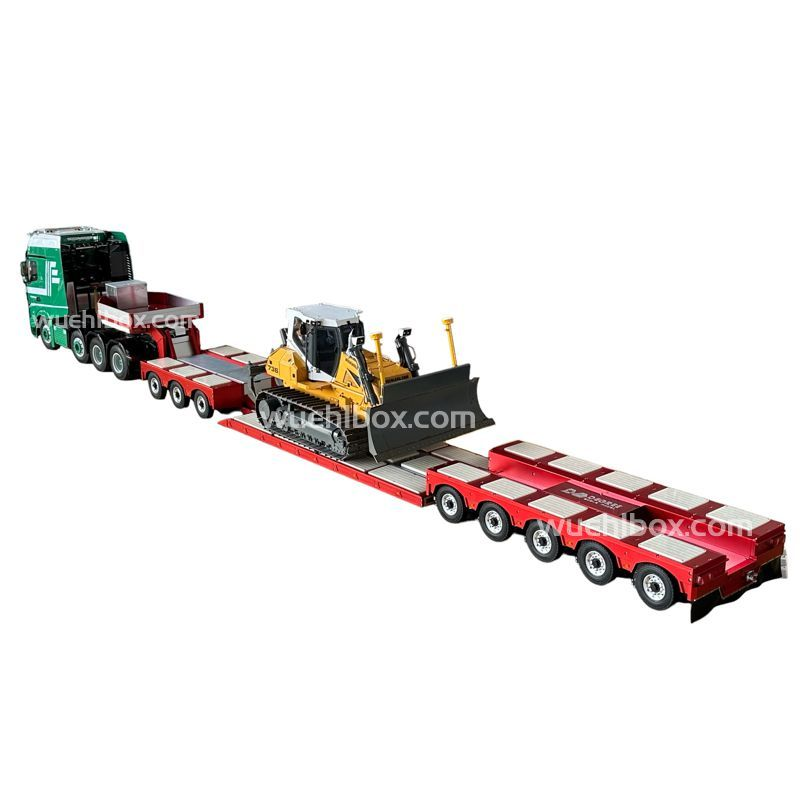 Hydraulic 8-axle low bed trailer with swing axle 1:14