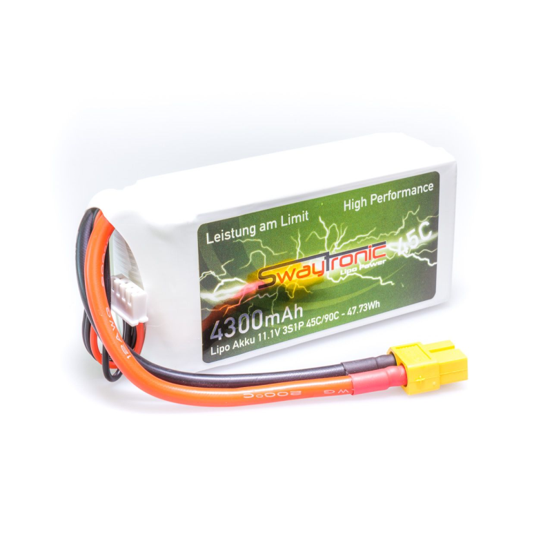 3S LiPo 11.1V 4300mAh 45C/90C XT60