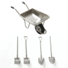 Metal wheelbarrow set with 2 spade and 2 shovel 1:14