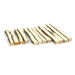 Excavator mattresses made of 4 planks tied together, raw sawn