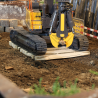 Excavator mattresses made of 4 planks tied together, raw sawn
