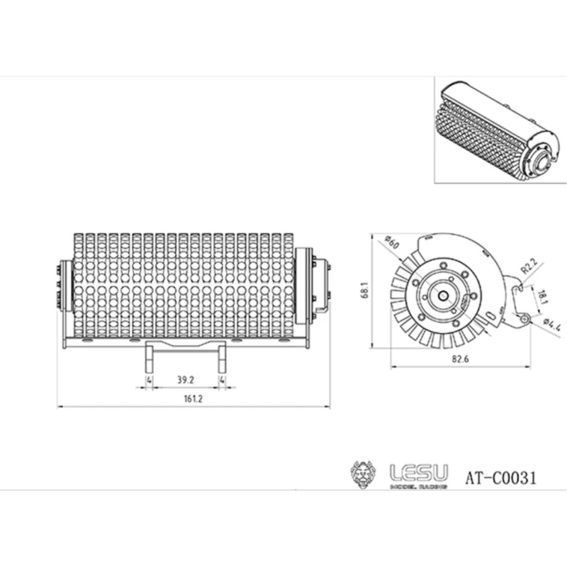 Lesu Sweeping brush for skid steer loaders and wheel loaders 1:14