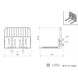 Lesu Metall Gabel für Kompaktlader und Radlader 1:14