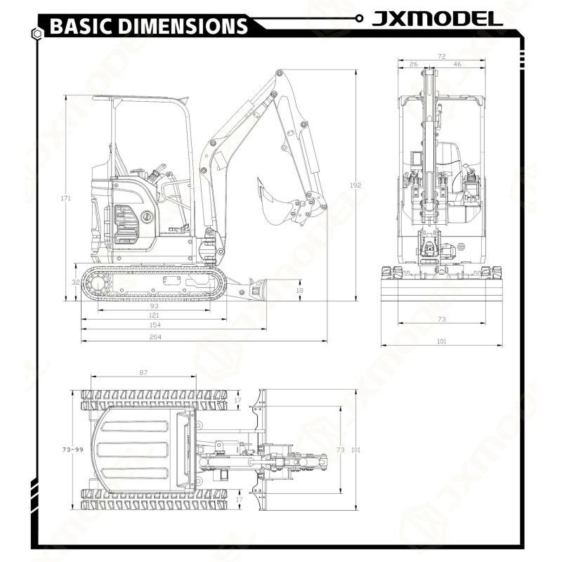 RC hydraulic mini excavator JX E20 V2
