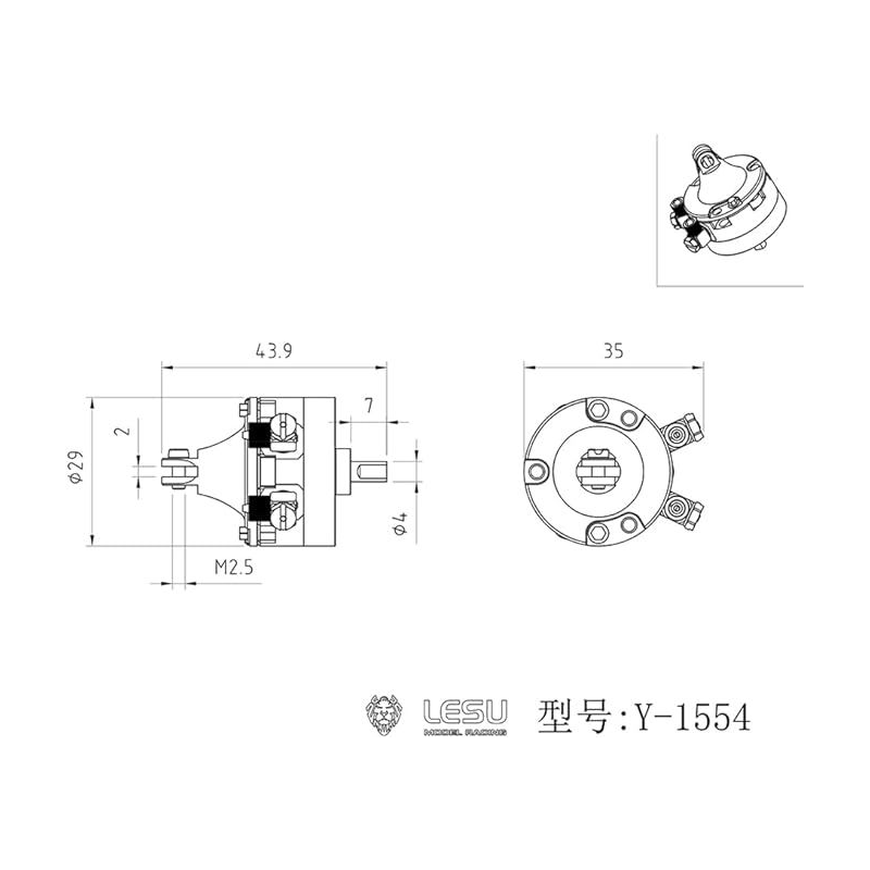 Lesu Pendel Rotator hydraulisch für Kran 1:14