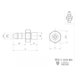 Lesu plug nipple M3 thread, 2,7 mm nipple