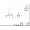 Lesu double plug nipple 90° M3 thread, 2.1 mm nipple