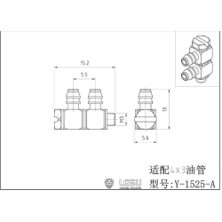 Lesu double plug nipple 90° M3 thread, 3.5 mm nipple