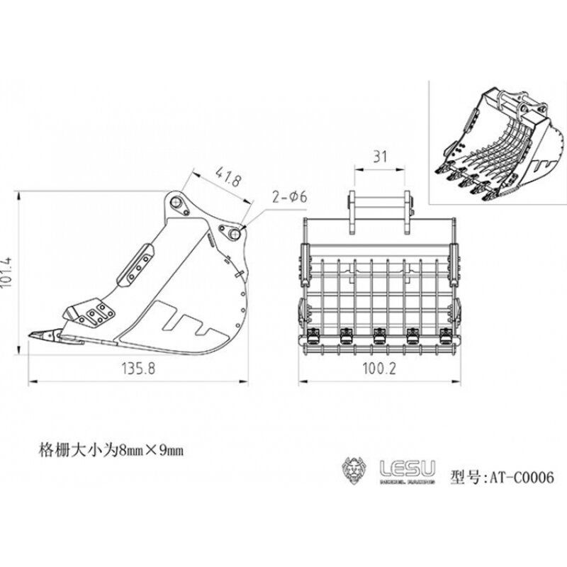 RC Excavator Lesu Sieve bucket 1:14