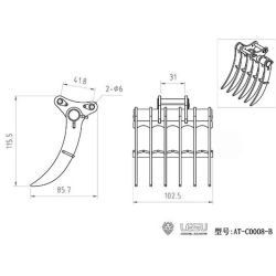 RC Excavator Lesu rake 1:14