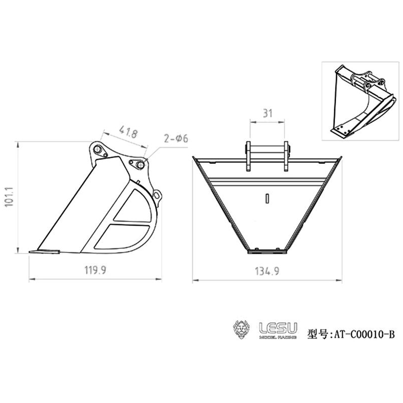 RC Bagger Lesu Trapez Löffel 1:14