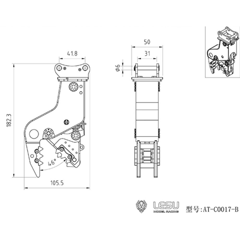 RC Excavator Lesu demolition pliers 1:14