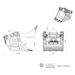 RC Bagger Lesu Klapplöffel 1:14