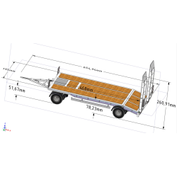 Scale Parts low loader trailer with straight platform 2 axle 1:14