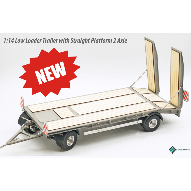 Scale Parts low loader trailer with straight platform 2 axle 1:14