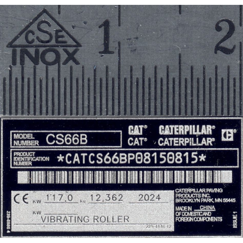 RC Bagger Typenschild aus Aluminium Scale