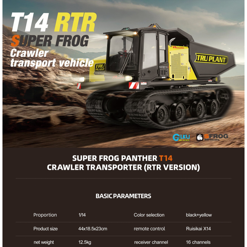 SFrog T14 Raupentransporter 1/14 RTR mit FrSky X14