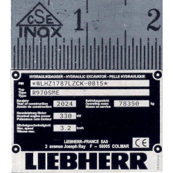 RC Bagger Typenschild aus Aluminium Scale