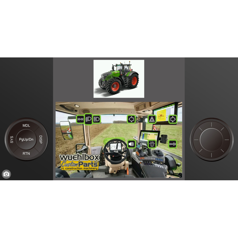 Widget und Modellspeicher FrSky XE für den Lesu Traktor F1050 1/14